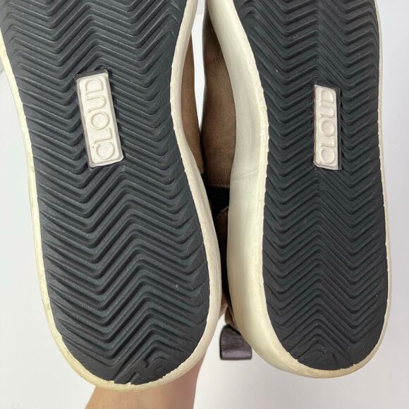 CLOUD Footwear Womens Viva Slip-on Mid Top Sneakers Tan Taupe w Black Star Gore - Picture 12 of 16